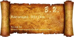 Baronyai Ulrika névjegykártya